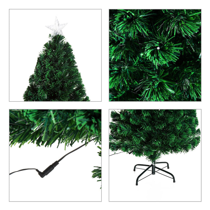 Árvore de Natal artificial com fibra óptica F60x120cm + 16 LED de 3 cores perfeitas para decoração de Natal