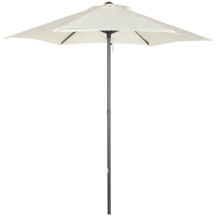 Chapéu de Sol de Jardim Ø2x2 m Chapéu de Sol com Mastro de Alumínio Manivela Teto com Ventilação Suporte de Fixação e Desmontável para Terraço Pátio Exterior Bege