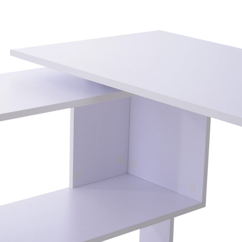 Secretária com Estantes Mesa de escritório 5 Prateleiras 120x110x74cm Branco