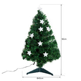 Árvore de Natal artificial 90cm Pinheiro Decoração de Natal com 12 LED 3 Cores 90 Ramos Verde PVC