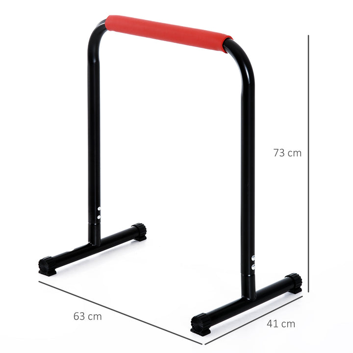 Suporte de treino de barras paralelas para flexões inclinadas construção muscular Calistênicos 63x41x73 cm Preto