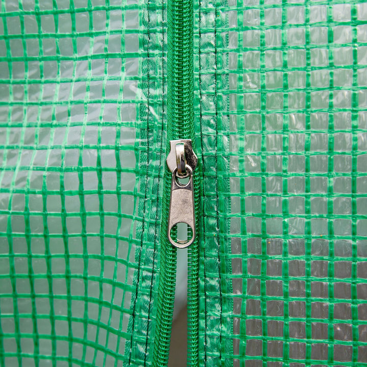 Cobertura de Estufa de Túnel 3,5x3x2m Cobertura de Substituição de Estufa Polietileno com 6 Janelas e Portas Enroláveis Proteção de Plantas para Jardim Verde