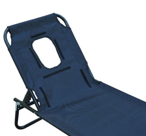 Espreguiçadeira reclinável e dobrável com almofada de leitura ou massagem - Cor Preto – aço - 190x56x28 cm