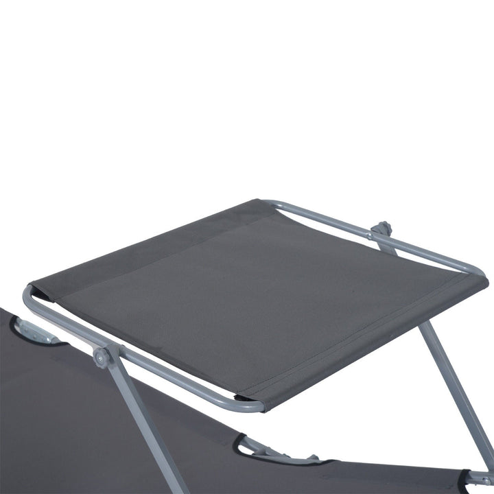 Espreguiçadeira Dobrável Cinzento Oxford Ferro 187x58x27 cm