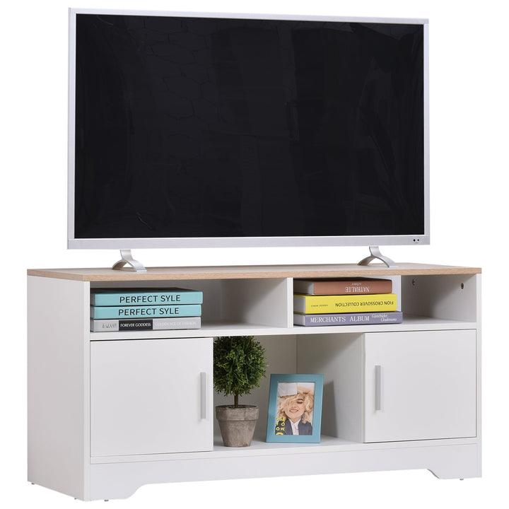 Móvel de Televisão Grande Espaço de Armazenamento Prateleiras Abertas 105x40x52 cm Branco