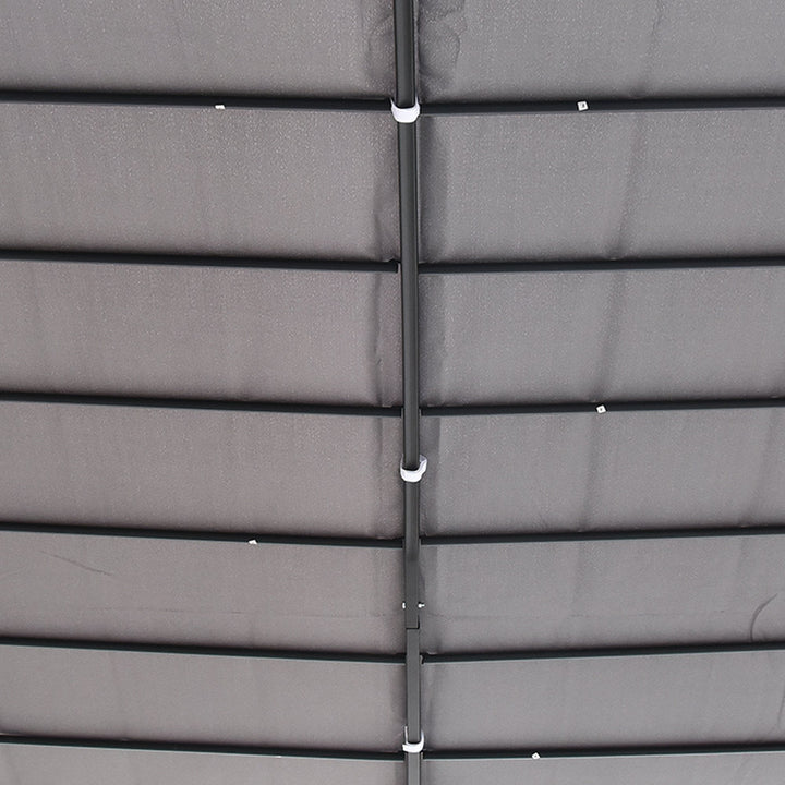 Pergola de jardim 3x3m com Toldo e 4 Furos de Drenagem Metal e Poliester 180 g / m² Resistente Cinza