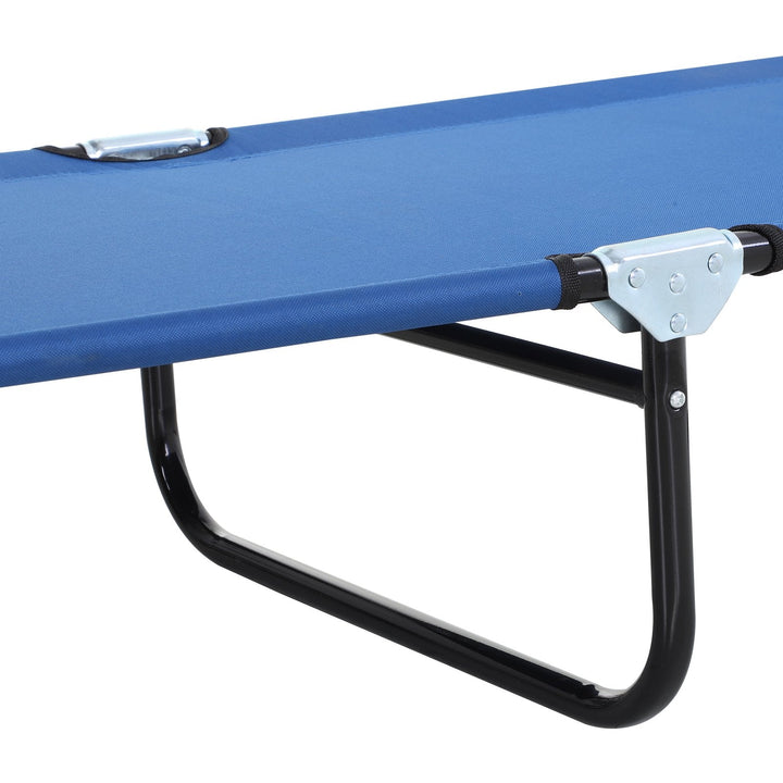 Espreguiçadeira dobrável reclinável com ângulo ajustável de 3 posições para exterior carga 120 kg 190x56x28 cm Azul
