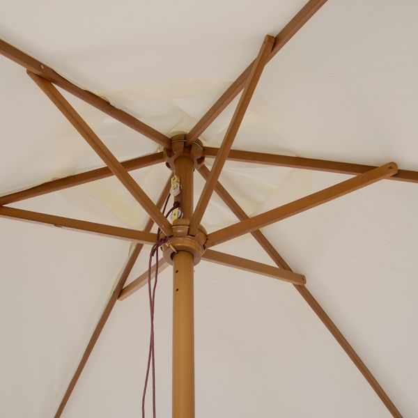 Parasol Pátio Terraço Jardim Diâmetro 250x225 cm Cor Creme