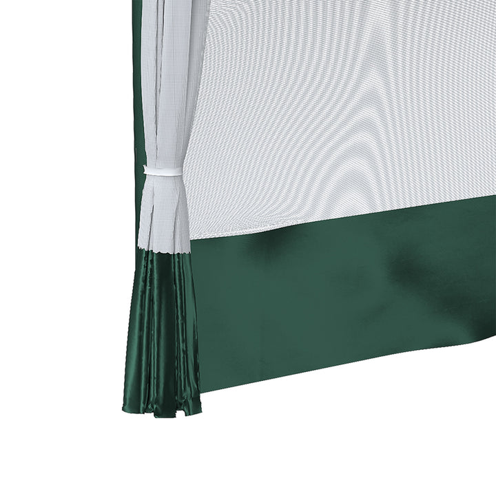 Tenda Dobrável 2,7x2,7cm Tenda de Jardim com Proteção UV30 Altura Ajustável em 3 Níveis 2 Janelas e Bolsa de Transporte para Pátio Varanda Branco e Verde