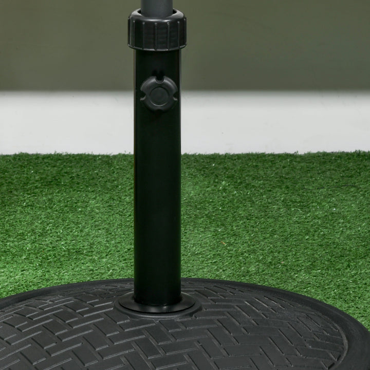 Base para Chapéu de Sol de Cimento Suporte para Chapéu de Sol de 14 kg para Mastros de Ø32-38 mm para Jardim Varanda Pátio Ø46x34 cm Preto