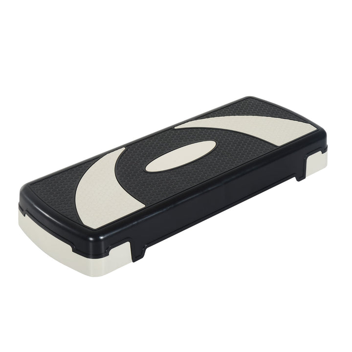Step Fitness Preto e cinzento Plástico Altura ajustável a 3 Níveis 80x31x10/15/20 cm