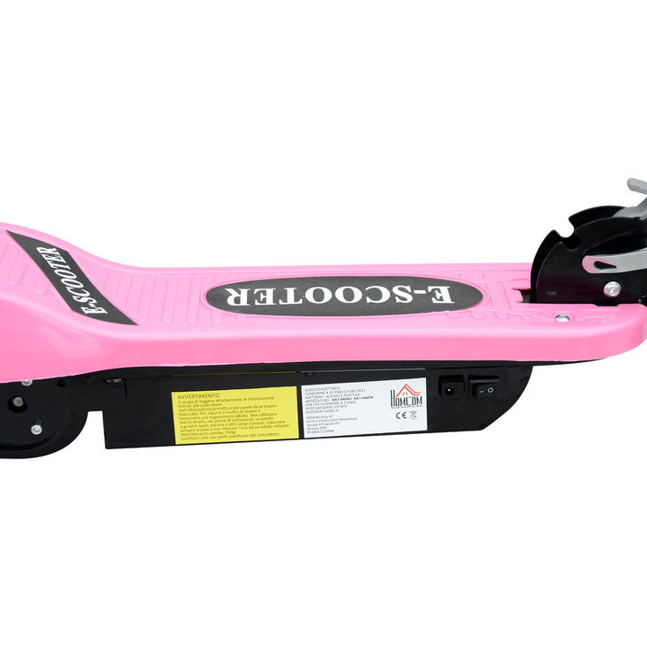 Trotinete Eléctrico Tipo Scooter com Guiador Ajustável – Cor Rosa - 81.5x37x96cm
