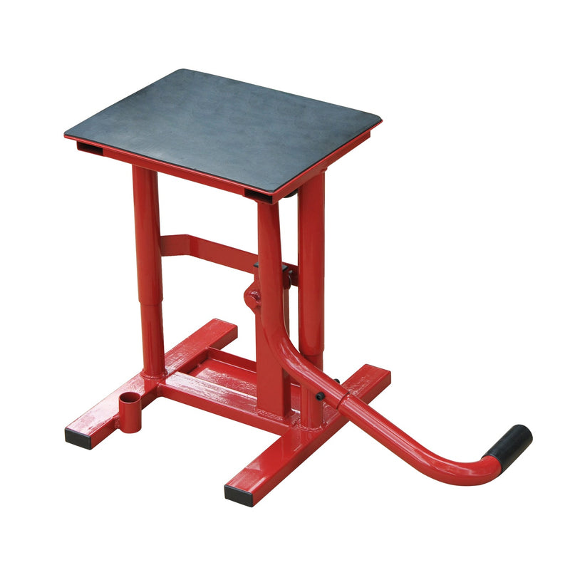 Descanso Suporte Macaco de Motocross para Reparação e Estacionamento – Cor: Vermelho – Aço – Carga Máx. 150kg - 28x34x30-40 cm