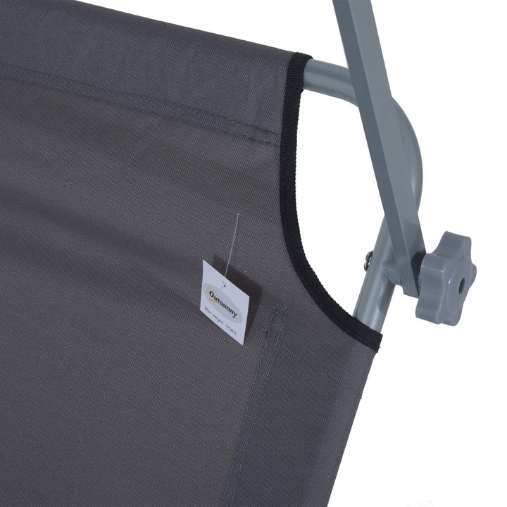 Espreguiçadeira Dobrável Cinzento Oxford Ferro 187x58x27 cm