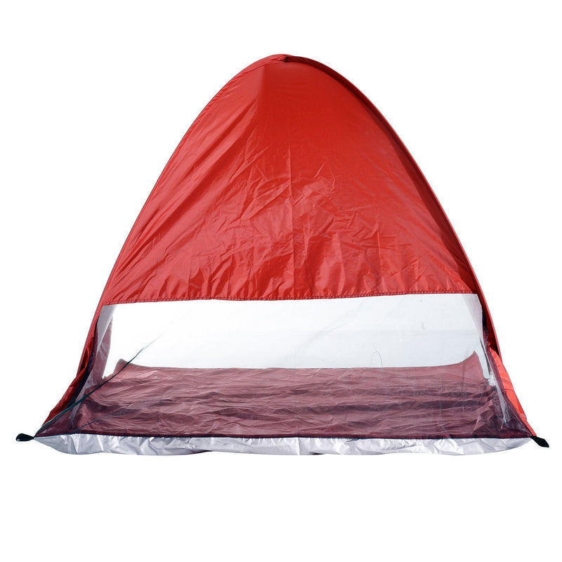 Tenda Pop-up Instantâneo e Portátil com Janelas Protetoras para Piquenique Praia e Camping com Proteção UV Vermelho