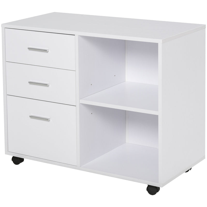 Suporte da impressora Escritório com 3 prateleiras reguláveis ??80x40x65 cm Branco