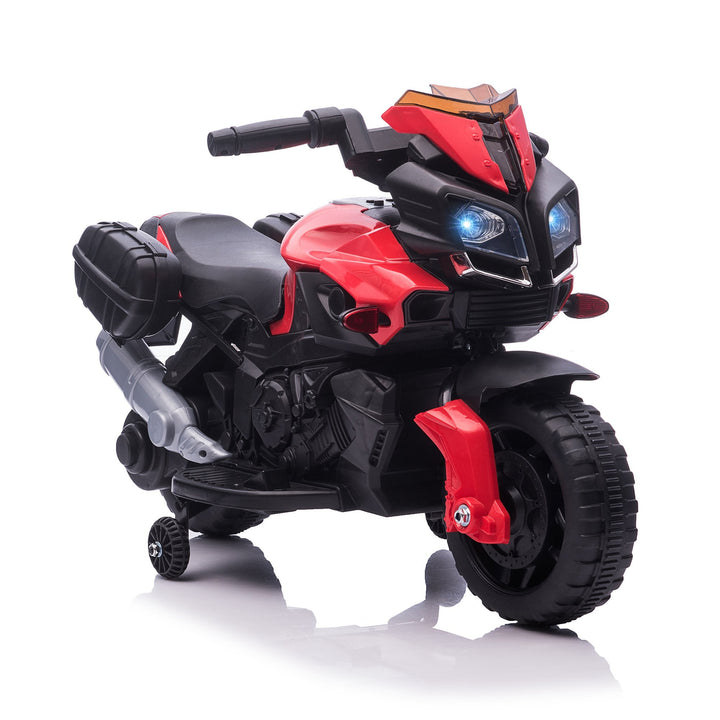 Moto Elétrica para Crianças a partir de 18 Meses 6V com Faróis Buzina 2 Rodas de Equilibrio Velocidade Máx. de 3km/h Motocicleta de Brinquedo 88,5x42,5x49cm Vermelho