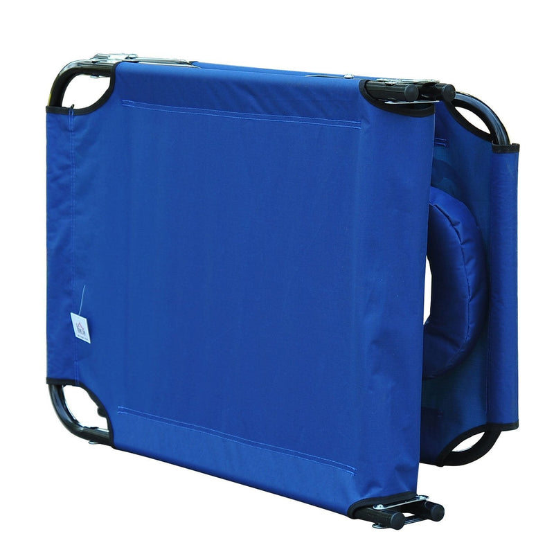 Espreguiçadeira reclinável e dobrável com almofada de leitura ou massagem - Cor Azul - Aço - 190x56x28 cm