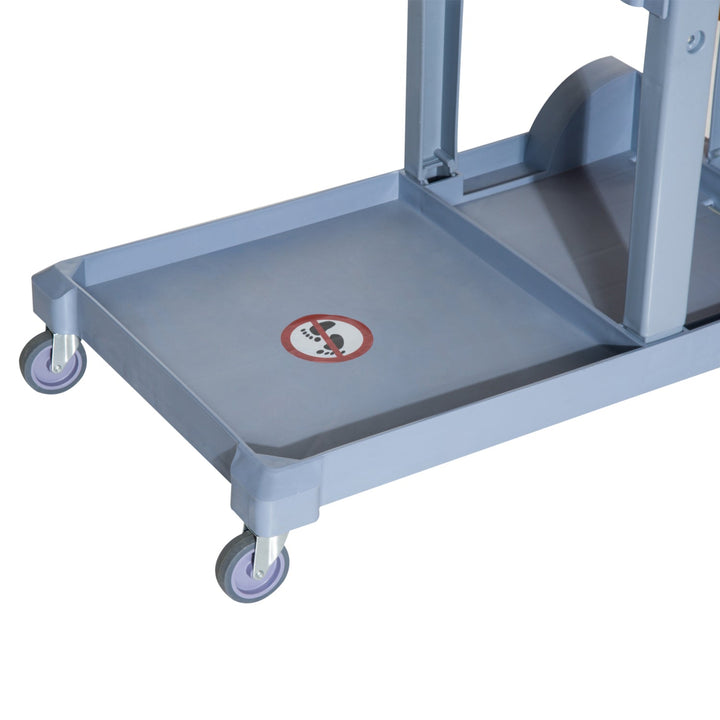 Carrinho de Limpeza com Saco 100L Profissional e Multifuncional para Colectividades Hostal do Hotel com 3 Bandejas e 1 Plataforma 113x50.5x96.5cm