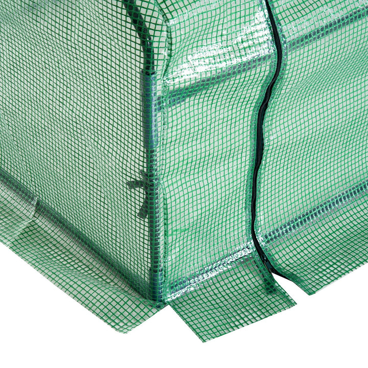 Estufa pequena com janelas - Cor verde - Tubos de aço e PE 140 g / m2 - 270x90x90cm