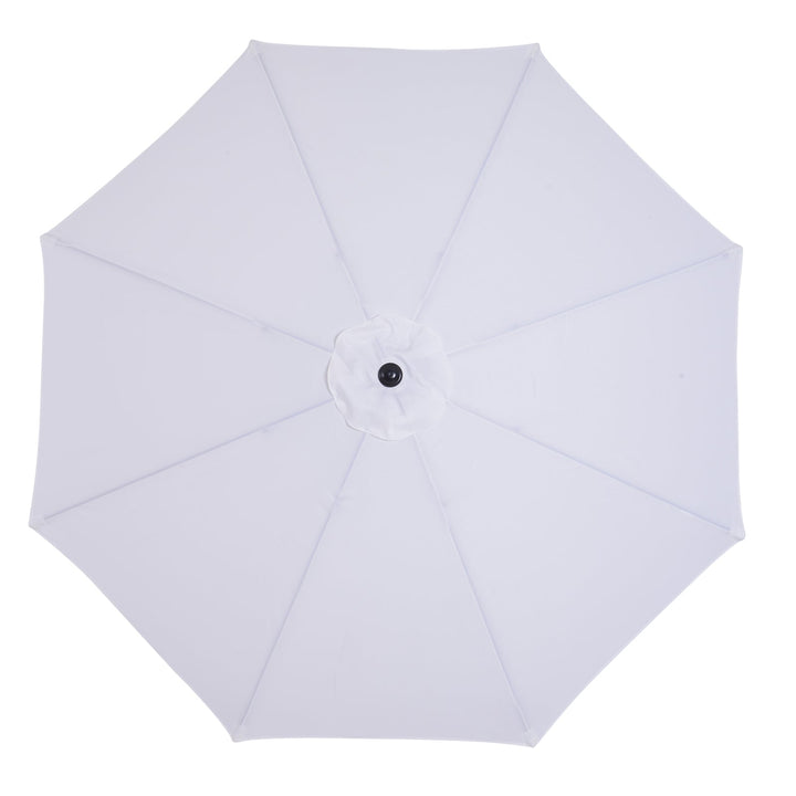 Grande guarda-sol de jardim Manivela para abrir Fácil e ângulo ajustável F300x245 cm Branco