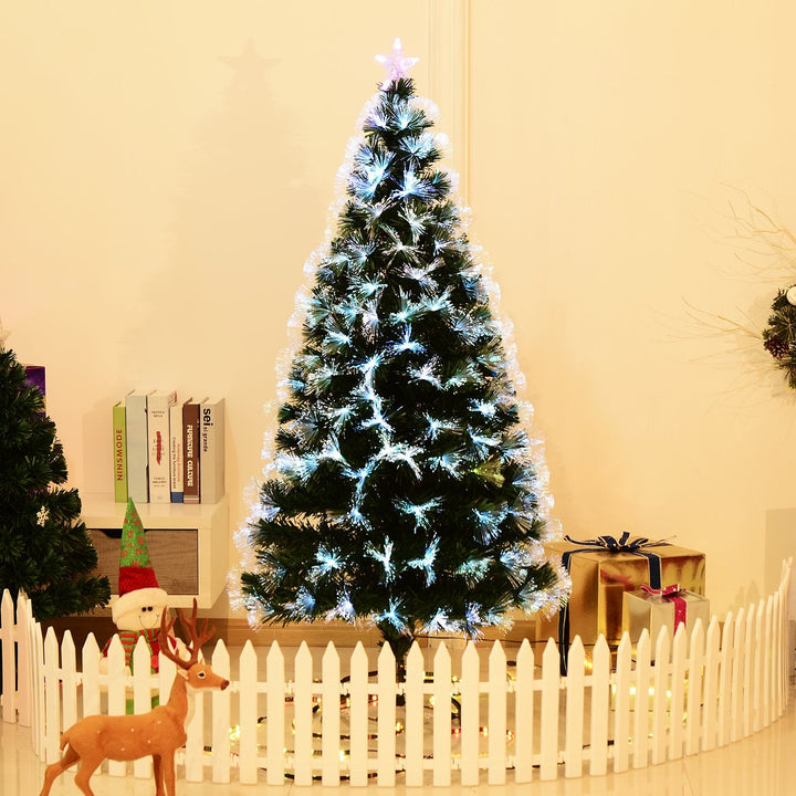 Árvore de Natal Verde F74x150cm + Luzes LED Árvore Artificial