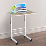 Mesa de computador para Hogar escritorio Altura Ajustável Mesa Compacta com Rodas 60x40x68-78cm Cor Branco