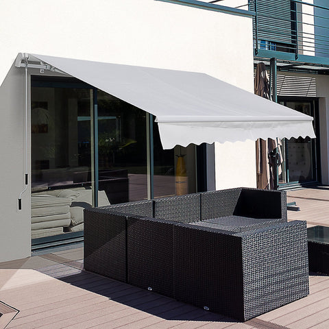 Toldo Manual Dobrável de Alumínio 3,5x2,5m com Manivela À Prova D 'Água de Alumínio de Aço Tecido De Poliéster