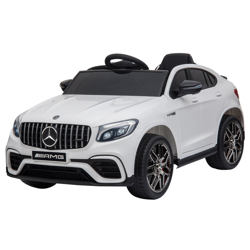 Mercedes AMG Carro elétrico para crianças de a partir de 3 anos com controle remoto com música e luzes Carga 30kg Branco 115x70x55cm