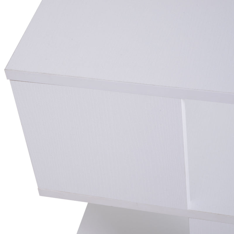 Mesa de Cabeceira Mesa de Café Auxiliar 2 Níveis 40x40x43 cm Branco