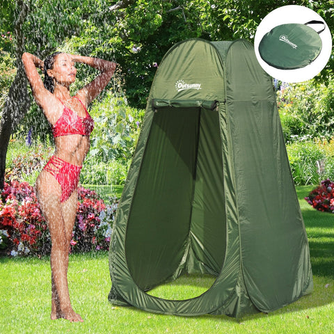 Tenda de acampamento multifuncional leve e dobrável à prova d'água Estrutura flexível e estável com sistema POP-UP 100x100x185cm Verde