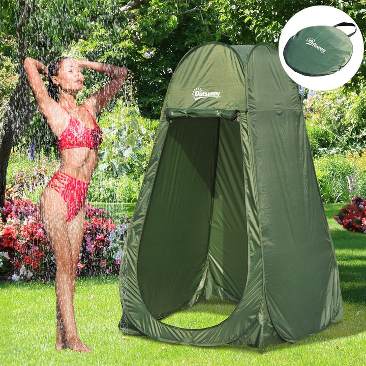 Tenda de acampamento multifuncional leve e dobrável à prova d'água Estrutura flexível e estável com sistema POP-UP 100x100x185cm Verde