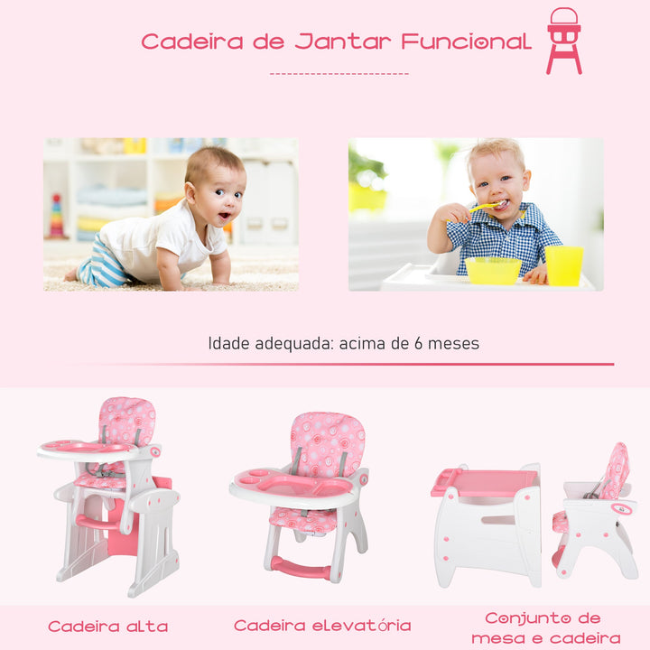 Cadeira para bebês acima de 6 meses 3 posições ajustáveis Acolchoado Rosa