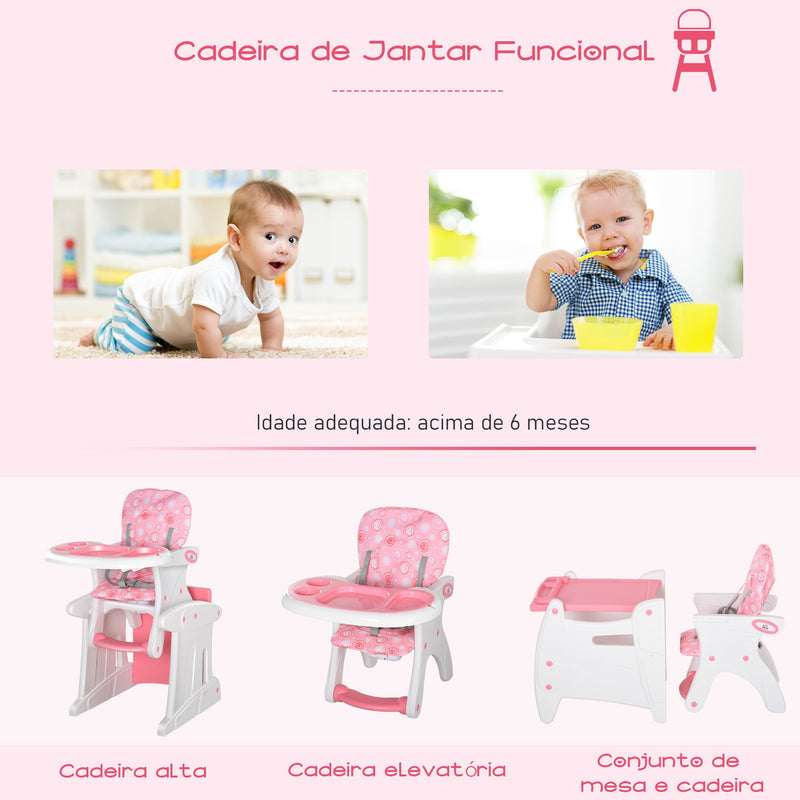 Cadeira para bebês acima de 6 meses 3 posições ajustáveis Acolchoado Rosa