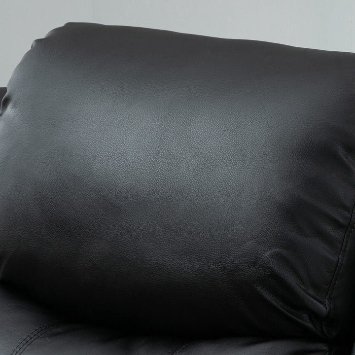 Poltrona Relax Levanta Pessoas com Controle Remoto Reclinação Elétrica de 160° Apoio para os Pés Encosto Estofado em PU e Bolsos Laterais 76x90x105cm Preto