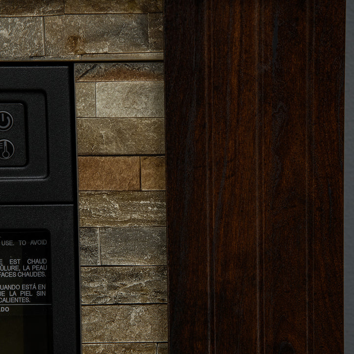 Lareira Elétrica 1800W Lareira com Efeito de Chama Realista Controlo Remoto Temporizador e Proteção Contra Superaquecimento para Ambientes de 30 m² 80x21,6x67,8 cm Marrom