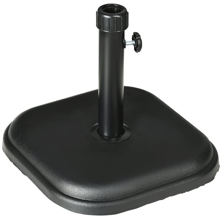 Base para Chapéu de Sol 11 kg Suporte para Chapéu de Sol de Cimento para Mastros de Ø32-38 mm para Varanda Pátio Jardim Exterior 36x36x31 cm Preto