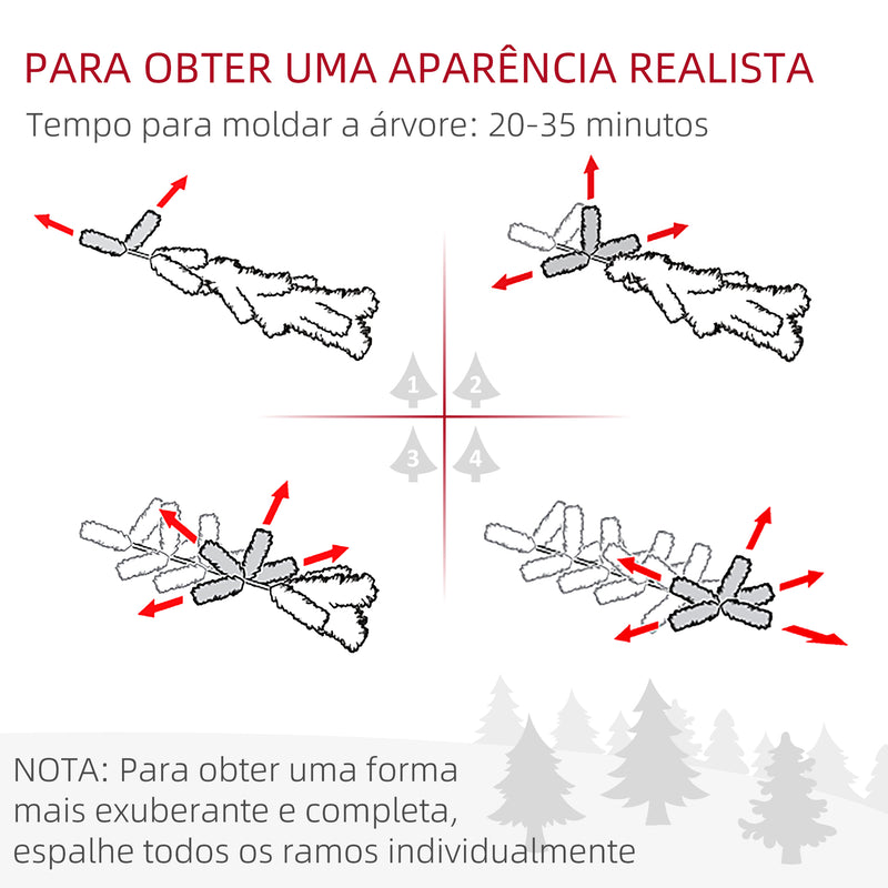 Árvore de Natal Artificial 180 cm Árvore de Natal com 648 Ramos de Agulha de Pinheiro Fácil de Montar e Base Desmontável de Aço Ø70x180 cm Verde