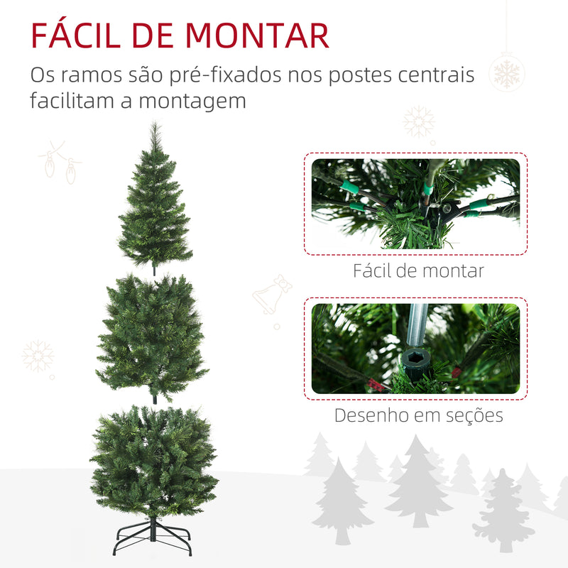 Árvore de Natal Artificial 180 cm Árvore de Natal com 648 Ramos de Agulha de Pinheiro Fácil de Montar e Base Desmontável de Aço Ø70x180 cm Verde