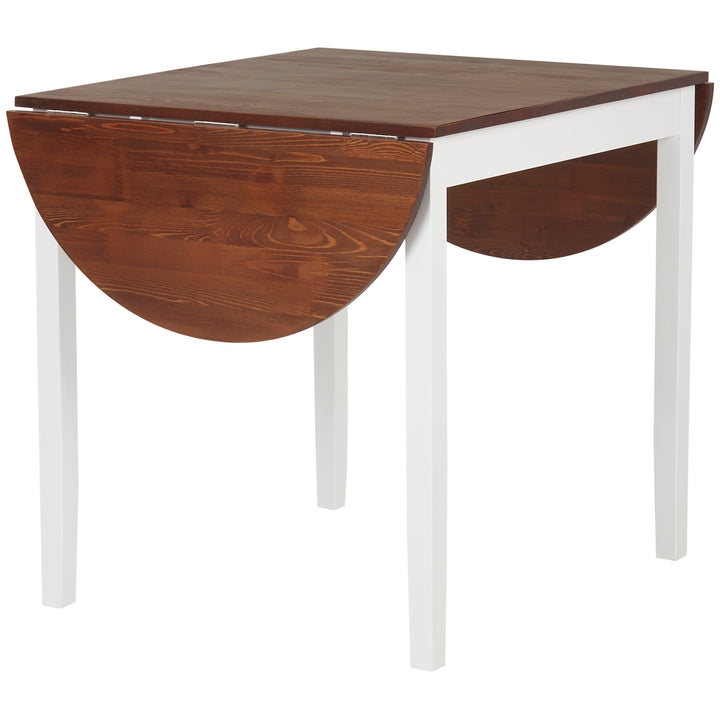 Mesa de Cozinha Dobrável de Madeira Mesa de Sala de Jantar Extensível com Laterais Dobráveis para 4-6 Pessoas Carga 50 kg 140x70x75 cm Branco e Madeira