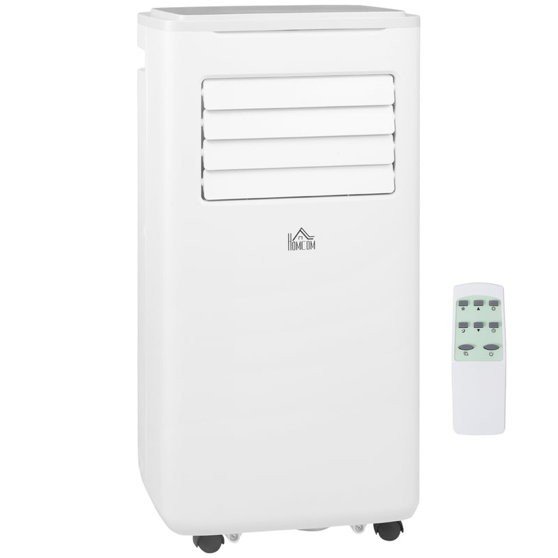 Ar Condicionado Portátil 9000BTU 1010W Refrigerador Ventoinha Desumidificador com Ecrã LED Controlo Remoto Temporizador para Ambientes de 20 m² 35,3x35x72,5 cm Branco