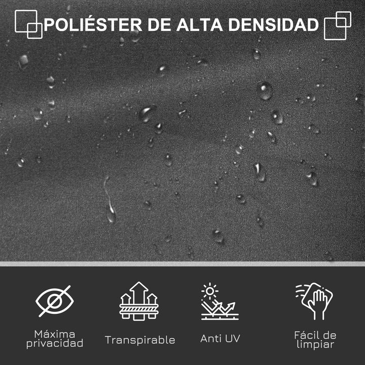 Toldo Lateral Retrátil para Terraço Pátio ou Jardim Toldo de Privacidade para Exterior Dobrável 300x180cm Cinza