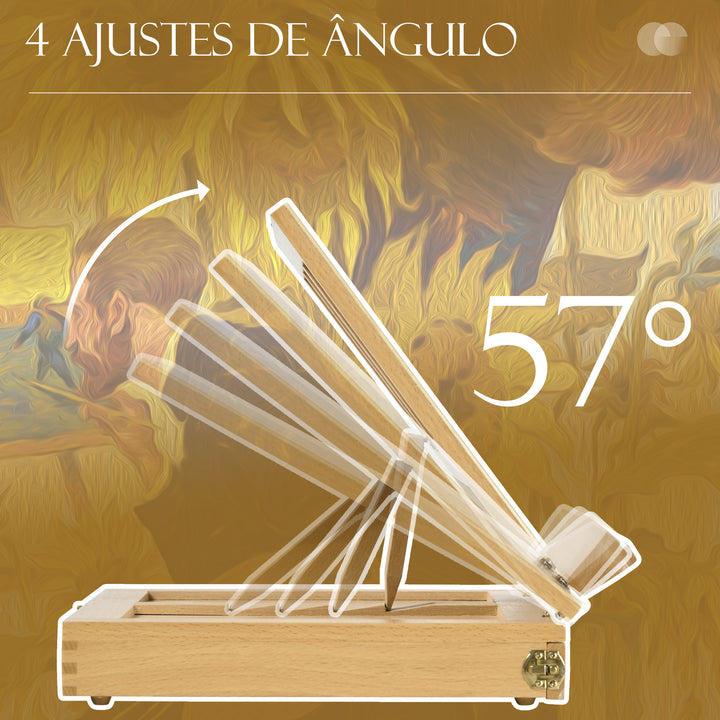 Cavalete de Mesa Ajustável Caixa Cavalete de Madeira de Faia com Gaveta de Armazenamento Cavalete de Desenho e Esboços Dobrável para Adultos Principiantes e Artistas 33,5x26x26 cm Madeira