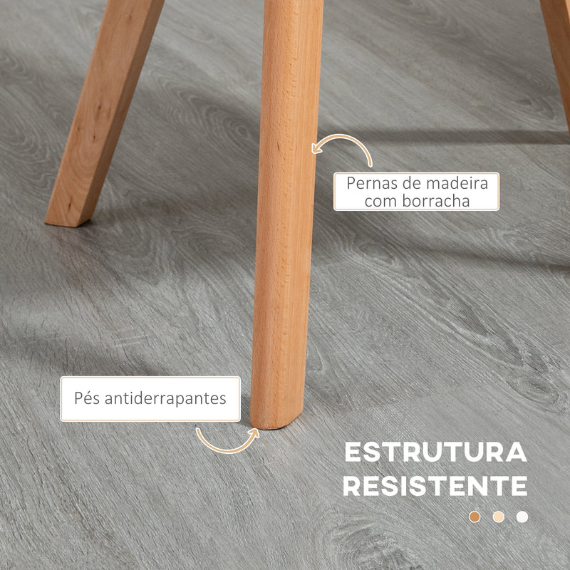 Cadeiras Sala de Jantar Estofada em Linho Sintético Conjunto de 2 Cadeiras de Cozinha com Assento e Encosto Acolchoados Estilo Moderno Carga Máxima 120 kg 58x60x82 cm Cinza Claro