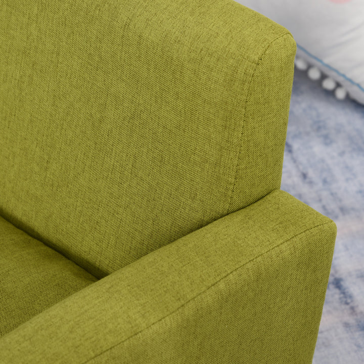 Sofá Infantil Mini Sofá para Crianças acima de 3 anos com Assento Acolchoado Apoio para os Braços e Estrutura de Madeira Carga Máx. 65kg 49x45x44 cm Verde