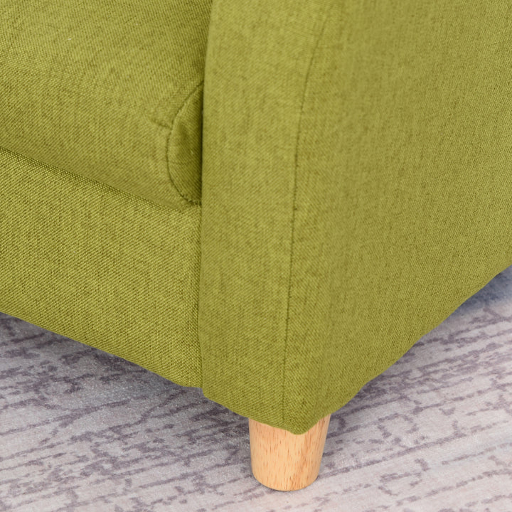 Sofá Infantil Mini Sofá para Crianças acima de 3 anos com Assento Acolchoado Apoio para os Braços e Estrutura de Madeira Carga Máx. 65kg 49x45x44 cm Verde