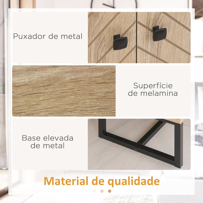 Aparador Sala de Estar Móvel Buffet com 2 Portas e Prateleiras Armário de Armazenamento para Sala de Jantar Dormitório Estilo Moderno 80x29,5x80 cm Madeira e Preto