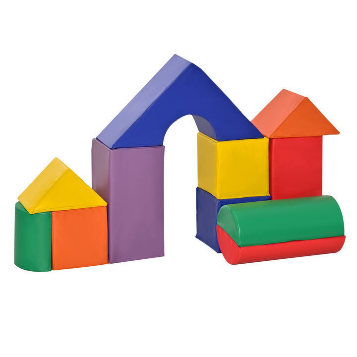 Conjunto de 11 Blocos de Espuma para Crianças Blocos de Contrução Brinquedo de Aprendizagem para Crianças 1-3 Anos 50x50x25 cm Multicor