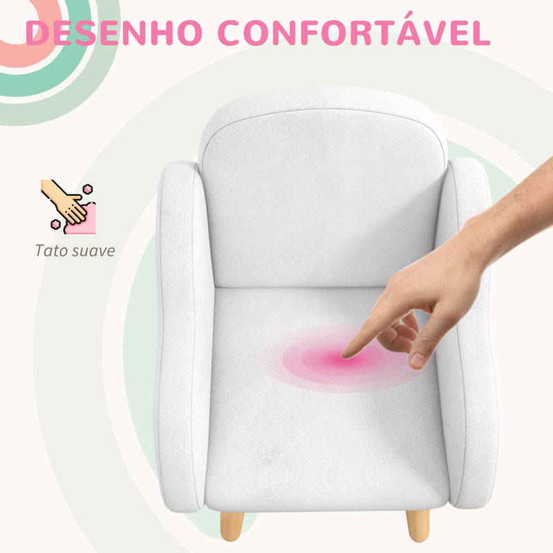 Poltrona para Crianças Poltrona Infantil em Forma de Nuvem com Tato Suave para Crianças de 1,5-5 Anos Carga Máxima 40 kg 46x51x55 cm Branco