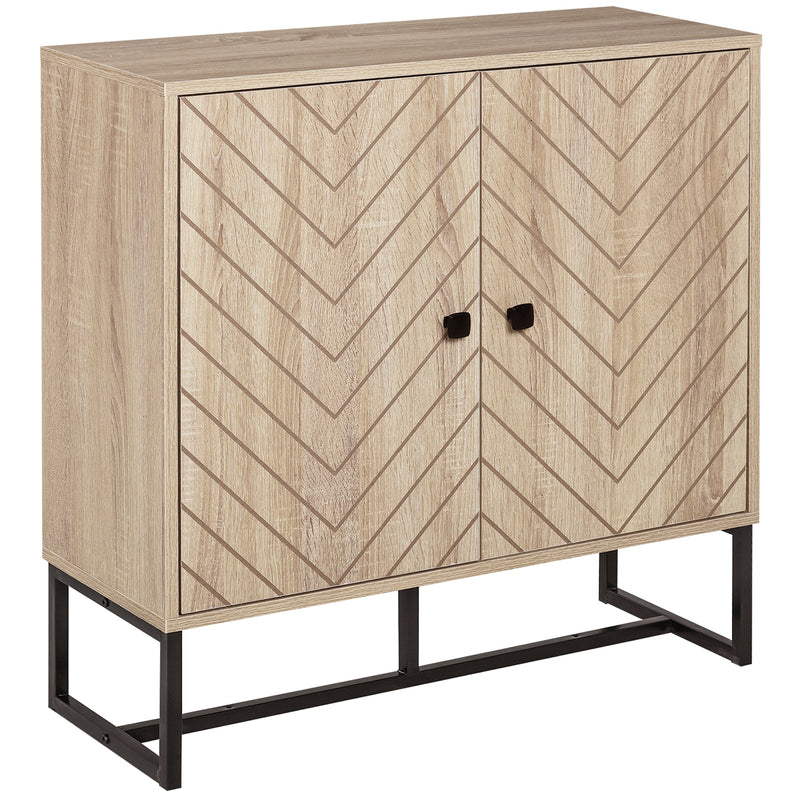 Aparador Sala de Estar Móvel Buffet com 2 Portas e Prateleiras Armário de Armazenamento para Sala de Jantar Dormitório Estilo Moderno 80x29,5x80 cm Madeira e Preto